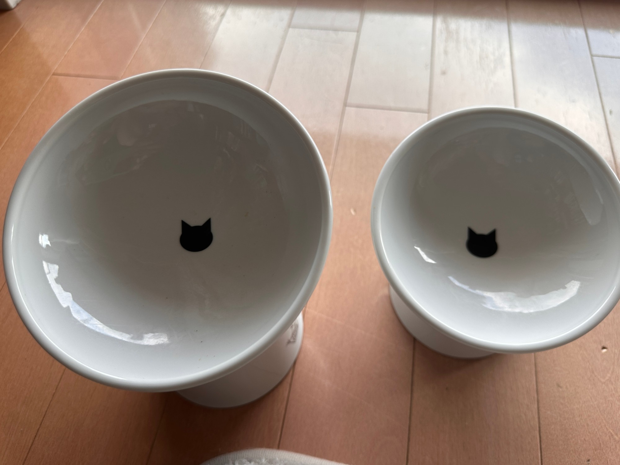 猫壱フードボウルを上から見た比較